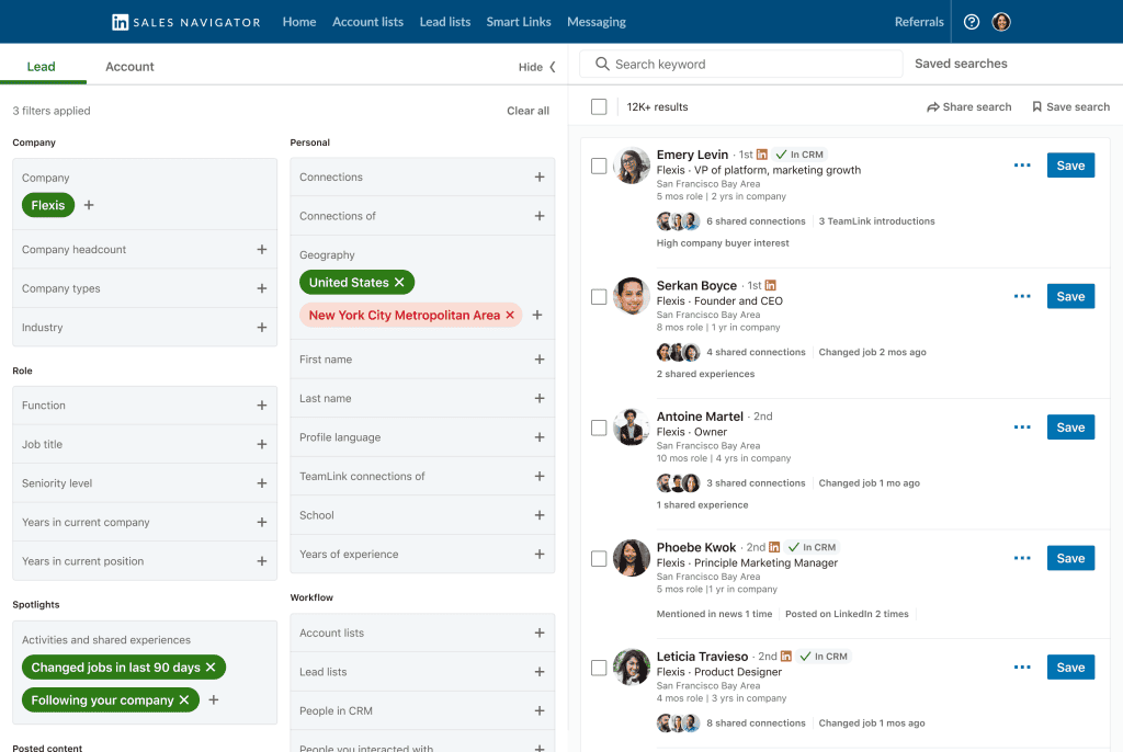 Une capture d'écran montrant l'utilisation des outils d'automatisation de LinkedIn par un groupe de personnes.
