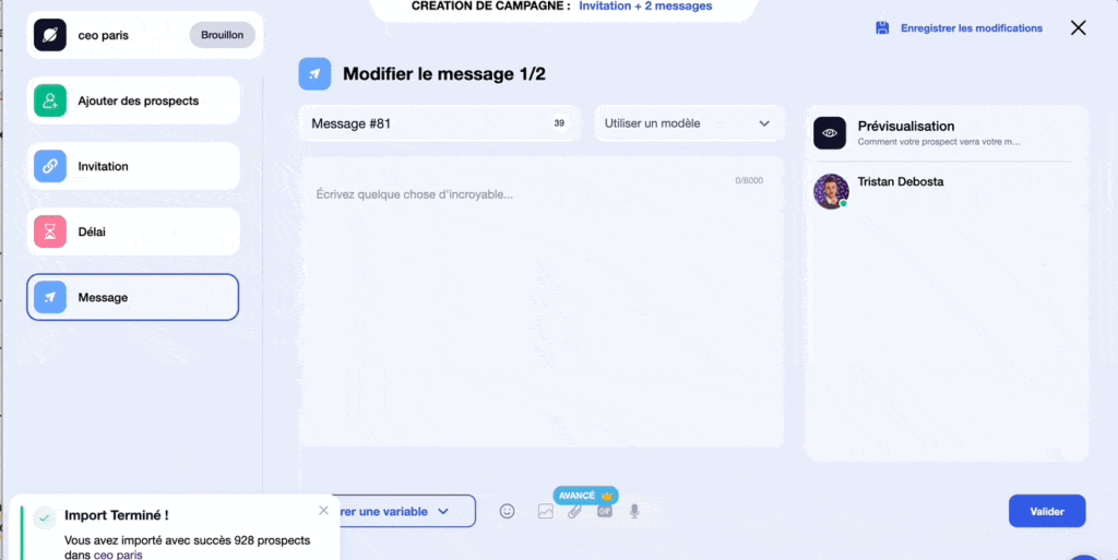 A screen shot of a messenger app with various options and mirrorprofiles.