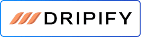 Logo de « Dripify » comportant trois formes de vagues orange suivies du mot « DRIPIFY » en texte noir.