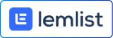 Logo de Lemlist et MirrorProfiles représentant un carré bleu avec un "L" blanc stylisé à côté du mot "lemlist" en lettres minuscules.
