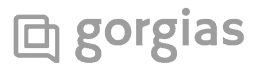Le logo Gorgias avec deux bulles qui se chevauchent à gauche du mot "gorgias" en lettres grises minuscules.