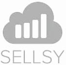 Icône de nuage gris avec un diagramme à barres à l'intérieur au-dessus du mot "SELLSY" en lettres capitales.