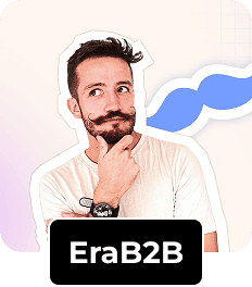 Un homme à la moustache et à la barbe stylisées, vêtu d'un t-shirt blanc et d'une montre, pose avec une expression pensive. Le texte 